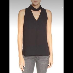 Trouvé Black Choker collar v-neck tank Small